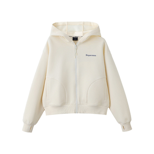 Xuperman比分系列复古印花开衫卫衣外套运动休闲宽松连帽