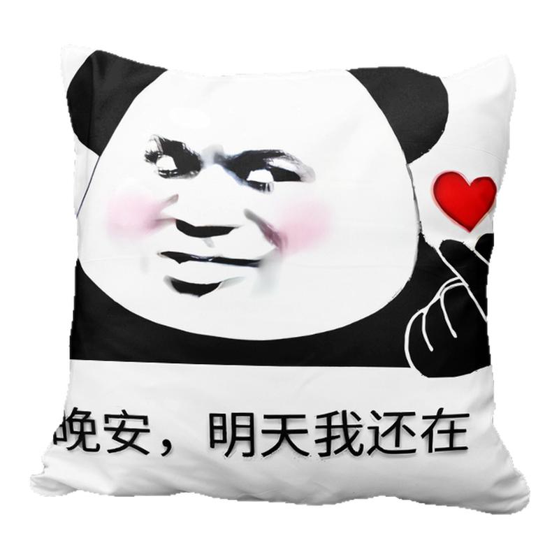卡通抱枕搞怪熊猫头像表情包玩偶靠垫定制枕头创意朋友学生日礼物