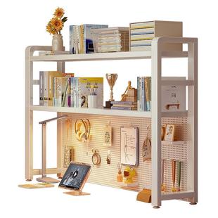 桌面洞洞板置物架桌上书架多层书桌收纳学生宿舍桌电脑桌立式架子