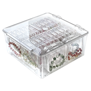 手串收纳盒透明防氧化文玩水晶串珠手镯项链整理大容量手链首饰盒