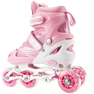 溜冰鞋男童轮滑鞋女童小孩男孩旱冰鞋儿童滑轮鞋成人成年双排四轮
