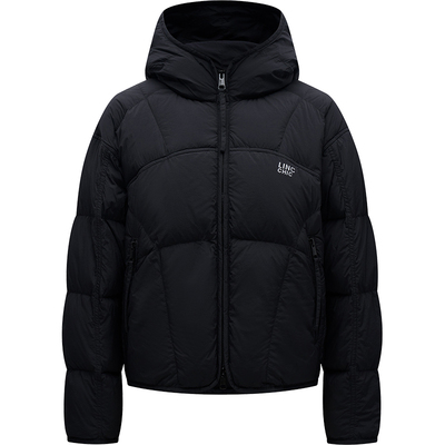 时髦连帽短款轻暖羽绒服