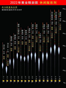 高档黄金眼休闲版 纳米浮漂鲫鯉草鱼加粗细扁尾大物湖库野钓渔路滑