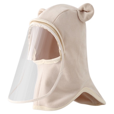 小月龄防风帽围脖一体防雾面罩