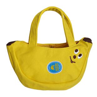 朴坊 日本GLADEE 香蕉帆布手提包卡通毛绒笔袋苹果耳机包文具袋
