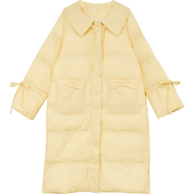 甜美蝴蝶结棉服中长款外套