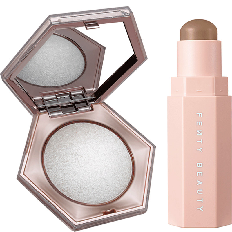 【七夕礼物】FENTY BEAUTY蕾哈娜3D高光粉饼柔雾塑颜棒组合FB