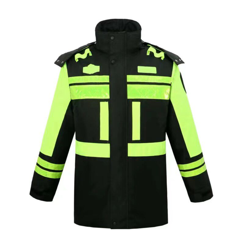 交通棉袄外套冬季反光棉衣工作服棉大衣防寒道路施工棉服防寒雨衣