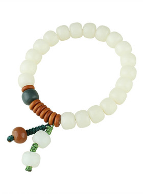 天然白玉菩提根佛珠手串复古文艺