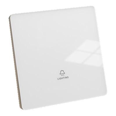 超薄奶油风白色钢化玻璃开关插座