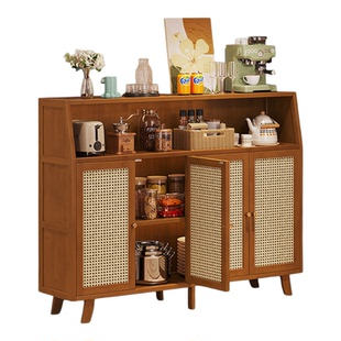 岛台柜单独移动中古风厨房茶吧一体餐边柜小户型吧台咖啡机置物架