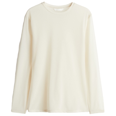 HM女装T恤春季内搭打底衫圆领宽松时尚保暖休闲上衣长袖1289332