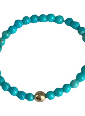 天然绿松石戒指极细红玛瑙