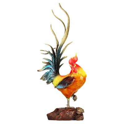 上善若水金鸡报喜铜鸡家居装饰