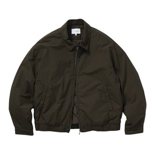 714street美式复古格纹外套男2025秋冬哈灵顿夹克休闲风廓形棉服