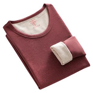 德绒保暖内衣女加肥加大羊绒加厚加绒胖MM秋衣秋裤套装200斤打底