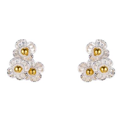 邱园-双虞美人葡萄石水晶耳钉