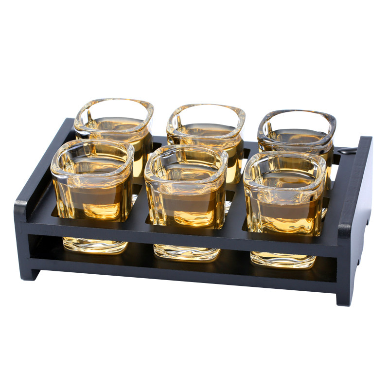 白酒杯家用套装带托盘架子一口杯