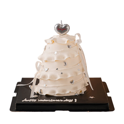 情人节蛋糕loveyou心形气球蜡烛