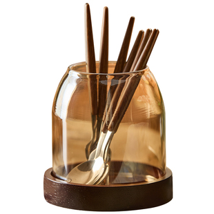 家用轻奢高级感水果叉不锈钢叉子勺子收纳罐套装高端精致甜品叉