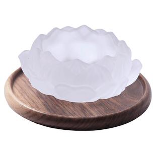 莲花香炉香插香座檀香线香底座家用室内沉香琉璃上香线香香插日式