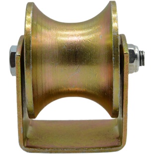 加宽U型滑轮圆管圆钢彩钢轨道轮钢丝绳滑轮弯管轮铁门推拉门槽轮