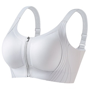 妈妈专用中老年前拉链文胸女大胸显小收副乳防下垂固定不跑杯内衣