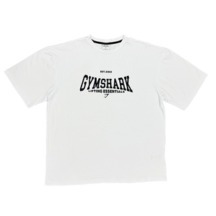 GYM肌肉鲨鱼BOX LOGO款运动健身T恤深蹲硬拉力量举超宽松显大短袖