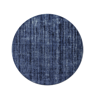 赛波斯蓝岛假日中古风圆形地毯无胶防水客厅沙发卧室书房蓝色圆毯