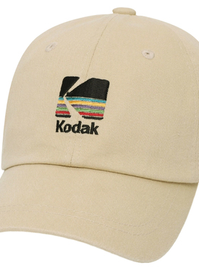 [新品]KODAK柯达纯棉彩虹logo刺绣户外露营鸭舌帽男女同款棒球帽