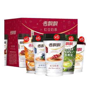 香飘飘奶茶 整箱30杯蓝莓芒果芋圆Q麦混合装下午茶速溶红豆奶茶粉