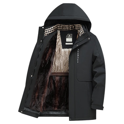 雅鹿爸爸棉衣外套冬装加绒加厚