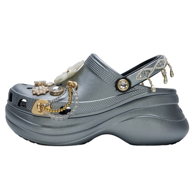 卡骆驰crocs璀璨珠花小鲸鱼洞洞鞋时尚包头女鞋沙滩鞋子211519