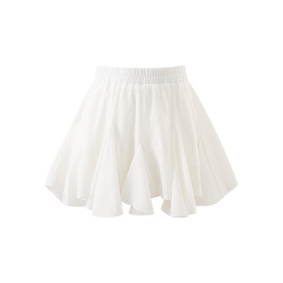Little Naive女童白色半身裙夏季新款不规则裙裤儿童芭蕾风短裙