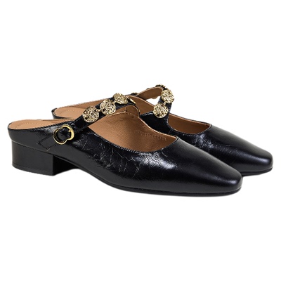 fed时尚穆勒鞋夏季新款女鞋小方头真皮凉拖气质拖鞋女S0421-ZF318