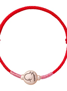 【999足银】小马红绳手链女款