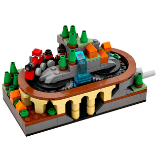 开发创造力!拼装积木手摇可动小火车系列轨道场景儿童益智礼物