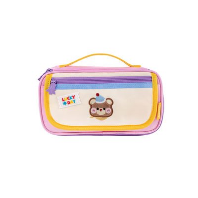 一木林彩虹手提笔袋大容量高颜值女生款2025新款多功能笔盒初高中生小学生小众设计不撞款多巴胺可爱文具袋