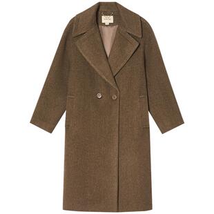 诗篇专选时尚西装领过膝长款双面羊毛大衣女2025冬款