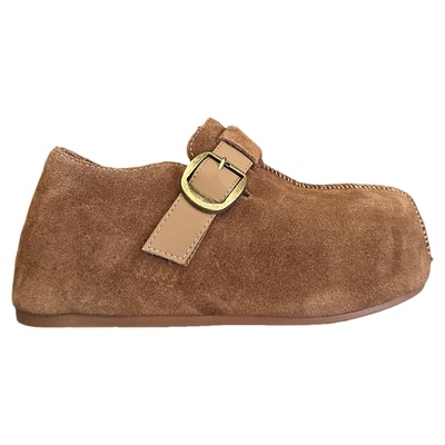 超百搭~冬加绒巴恩风日系配阔腿裤牛皮内增高厚底勃肯鞋女鞋棉鞋