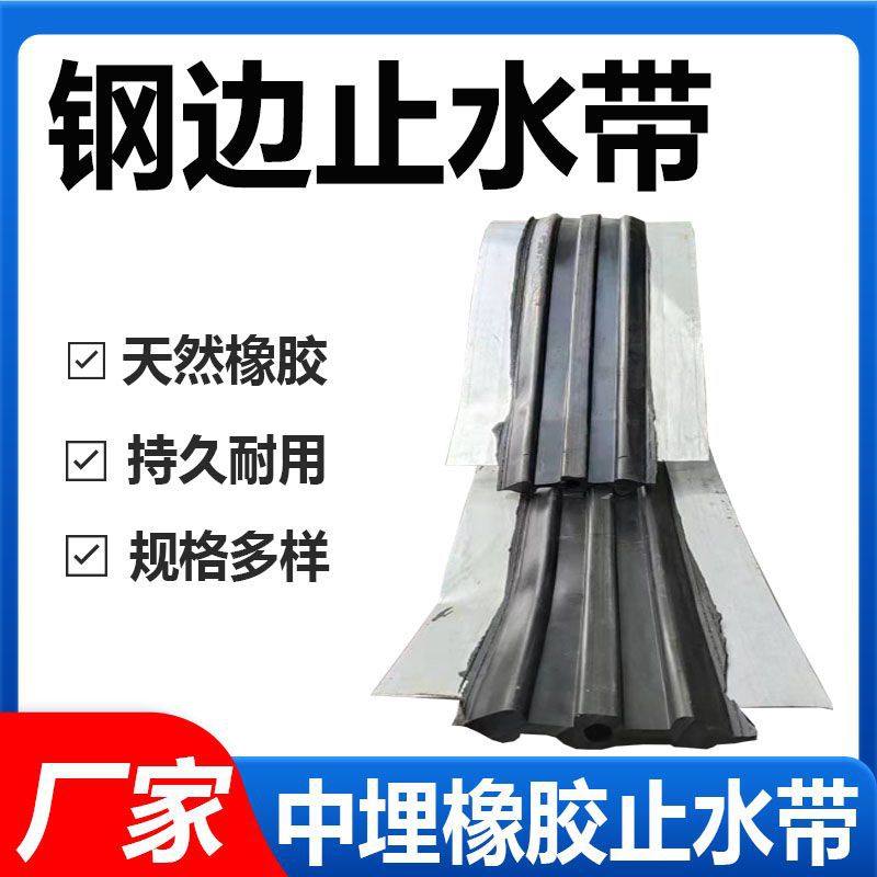 橡胶止水带651中埋式背贴式外贴钢边350*8隧道管廊P型防水