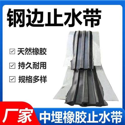 橡胶止水带651中埋式背贴式外贴钢边350*8隧道管廊P型防水