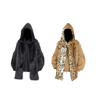 RELABEL 互动(月蚀)可拆卸多变化围巾高领兜帽无领雾霾磨砂皮棉服