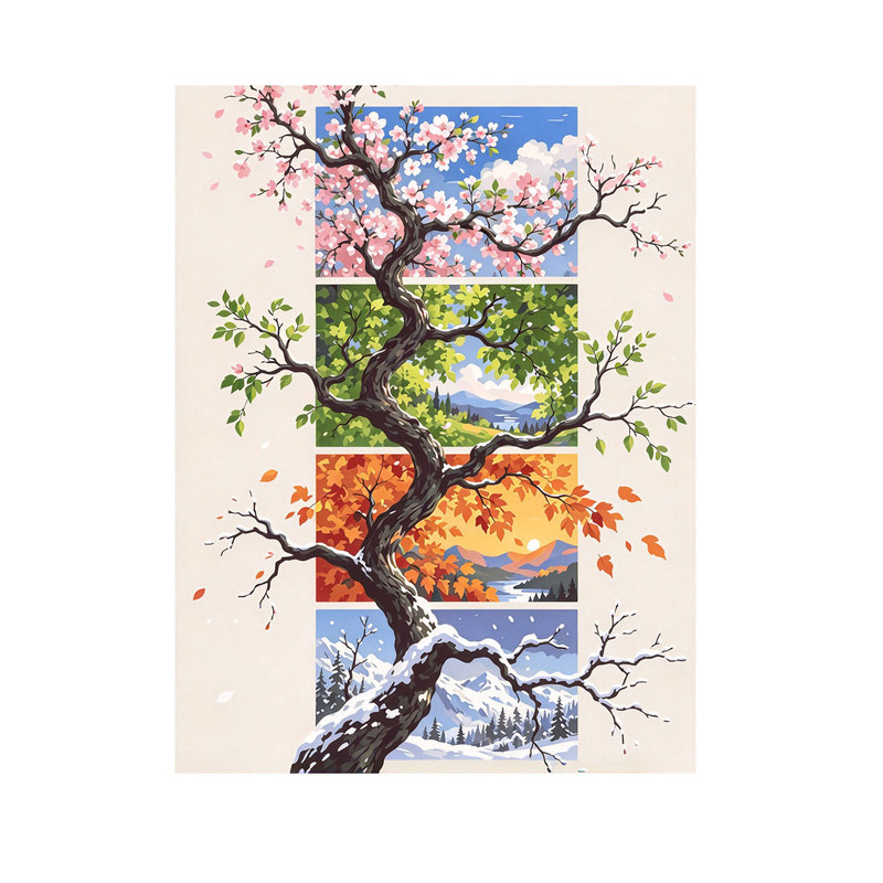 四季树风景钻石画2026新款高级感客厅手工diy贴钻十字绣装饰挂画