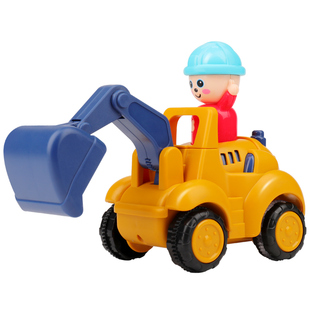 儿童按压工程车宝宝惯性压路机挖掘机小汽车男孩推土挖土机玩具车