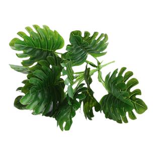 新品上架仿真植物绿植小盆栽插花叶子墙面装饰植物墙配材过胶龟背