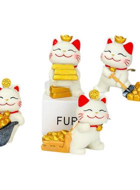卡通可爱办公室招财猫家居摆件