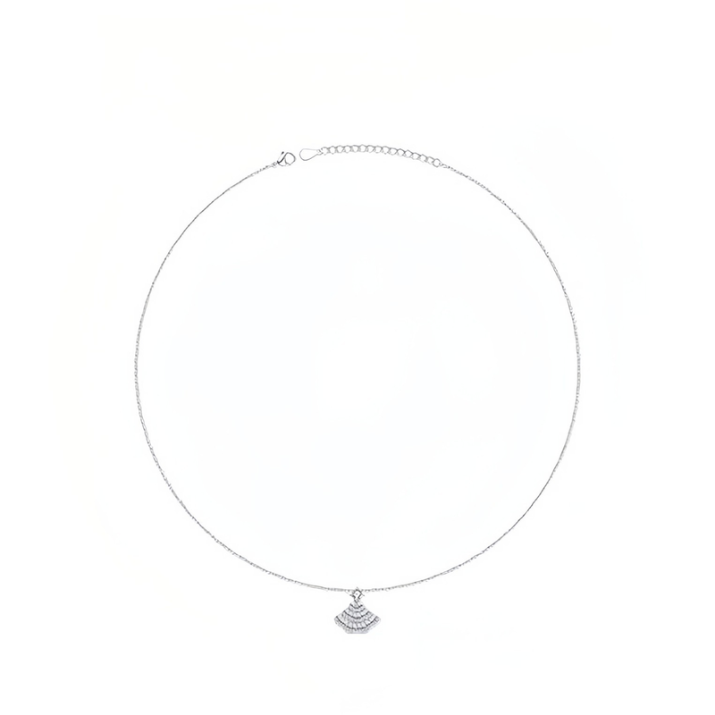 轻奢闪亮水钻贝壳锁骨链女