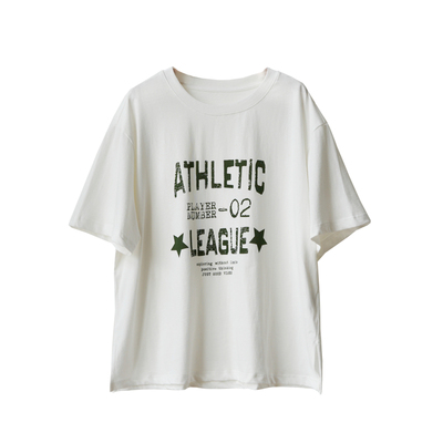 200g全棉字母印花圆领半袖