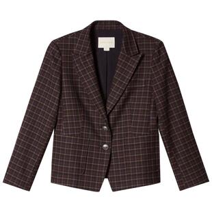 PSALTER诗篇休闲复古学院风格纹一手长西装外套秋款